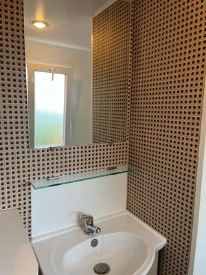 Salle de bains dans l'établissement Mobile home