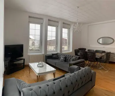 Coin salon dans l'établissement Villa sans soucis