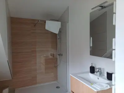 Salle de bains dans l'établissement Les chambres du Haras St Georges