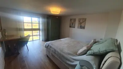 Un ou plusieurs lits dans un hébergement de l'établissement Villa d'exception LA BELLE DES VOSGES 4 étoiles, bain nordique, sauna, billard etc
