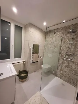 Salle de bains dans l'établissement Chez Michèle et Philippe