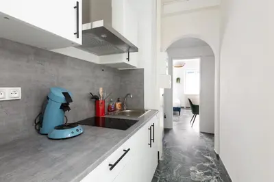 Cuisine ou kitchenette dans l'établissement Deluxe studio tout équipé - hyper centre historique