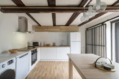 Cuisine ou kitchenette dans l'établissement Gîte Pomme d'Api