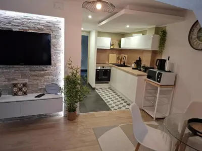 Cuisine ou kitchenette dans l'établissement Bel Appartement, Sélestat