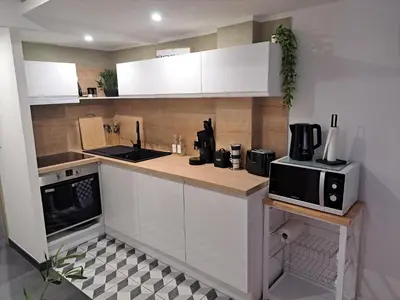Cuisine ou kitchenette dans l'établissement Bel Appartement, Sélestat