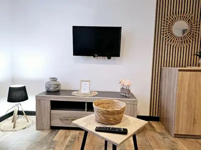 Télévision ou salle de divertissement dans l'établissement appartement cosy à seloncourt