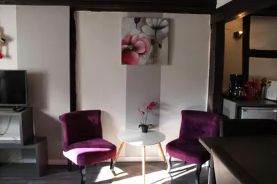 Coin salon dans l'établissement Appartement les Violettes