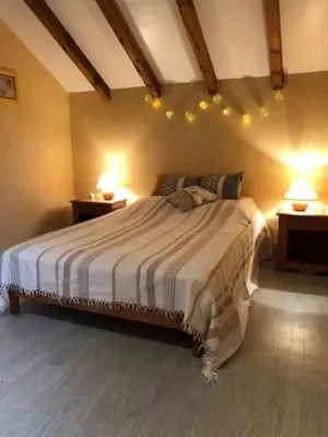 Un ou plusieurs lits dans un hébergement de l'établissement Chambres d'hôtes Hébergement F.Mathieu