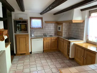 Cuisine ou kitchenette dans l'établissement Ferme alsacienne