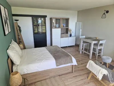 Cuisine ou kitchenette dans l'établissement Studio au-dessus des nuages - Parking privé