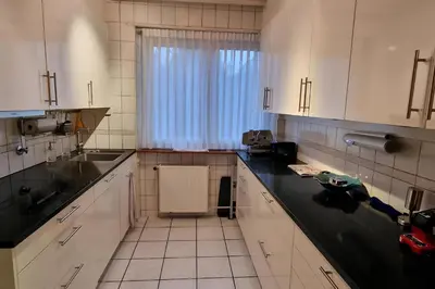 Cuisine ou kitchenette dans l'établissement Steps from Basel and Train Spacious 120 m2 Apartment in Saint Louis with Terrace and Garden