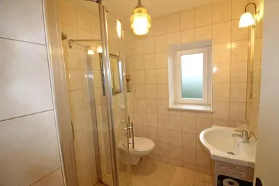 Salle de bains dans l'établissement Gîte des Grands Clos