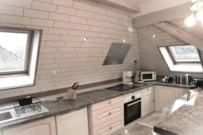Cuisine ou kitchenette dans l'établissement DUPLEX SPACIEUX TOUT CONFORT