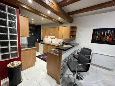 Cuisine ou kitchenette dans l'établissement L 'étape68