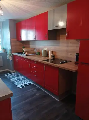 Cuisine ou kitchenette dans l'établissement Au doux refuge