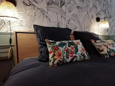 Un ou plusieurs lits dans un hébergement de l'établissement Studio neuf-Wintzenheim-proche Colmar-Parking-WiFi
