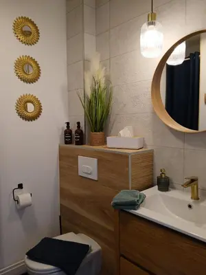 Salle de bains dans l'établissement Studio neuf-Wintzenheim-proche Colmar-Parking-WiFi