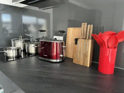 Cuisine ou kitchenette dans l'établissement Oasis tout confort à Bergheim, Alsace