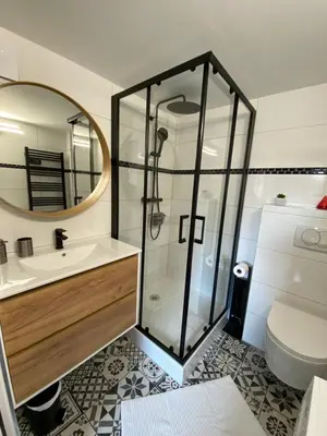 Salle de bains dans l'établissement Studio tout confort, à 2 min de Colmar