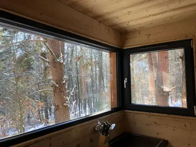 L'établissement Holiday home under the trees en hiver
