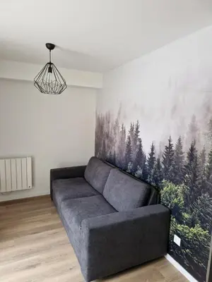 Coin salon dans l'établissement Appartement au pied des pistes avec grande terrasse