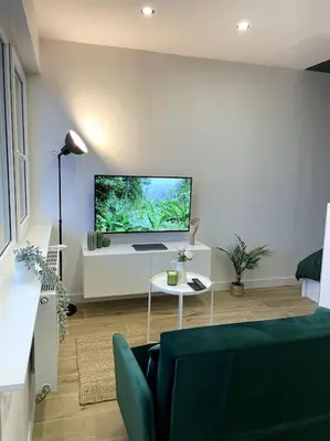 Télévision ou salle de divertissement dans l'établissement HOME GREEN TOUCH - Fibre*Near Basel*Cosy
