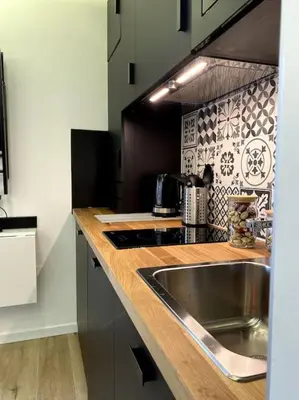 Cuisine ou kitchenette dans l'établissement BLACK TOUCH STUDIO - FIBRE*PARKING*NEAR BASEL