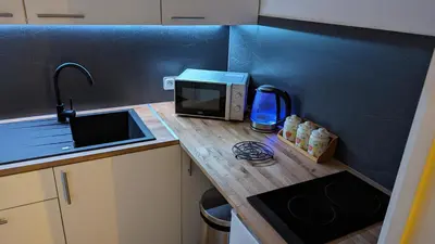 Cuisine ou kitchenette dans l'établissement Escapade Mulhousienne