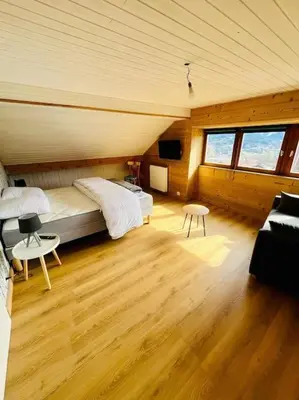 Un ou plusieurs lits dans un hébergement de l'établissement Appartement La Galerie de Mémé