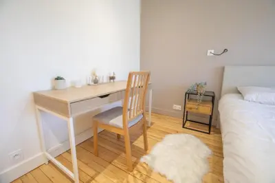 Un ou plusieurs lits dans un hébergement de l'établissement Appartement 3ch rénové en 2023 avec sauna