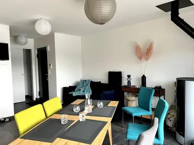 Coin salon dans l'établissement Appartement Neuf VUE LAC 6/8pers