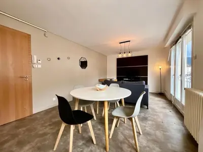 Cuisine ou kitchenette dans l'établissement Les Violettes, bel appartement au centre-ville