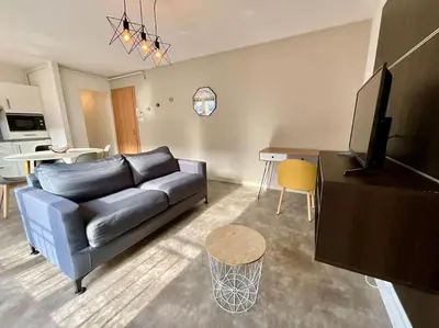 Télévision ou salle de divertissement dans l'établissement Les Violettes, bel appartement au centre-ville