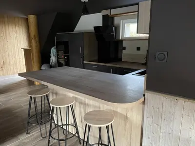 Cuisine ou kitchenette dans l'établissement Les Loutrons
