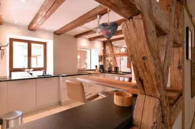 Cuisine ou kitchenette dans l'établissement Belle Maison Alsacienne de 1610