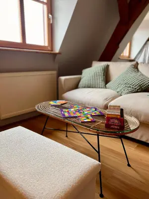 Coin salon dans l'établissement Duplex au cœur de Turckheim, 10 min de Colmar et place de parking