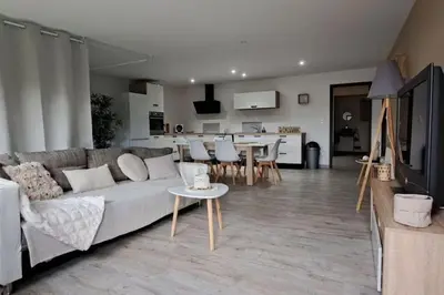 Coin salon dans l'établissement Grand Appartement Cosy Chez Pépette à 5 min de Colmar