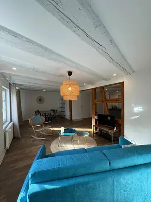 Coin salon dans l'établissement Les pensées d'Anne & Marie duplex 4/6 Personnes
