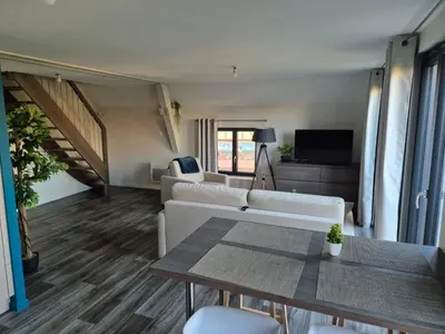 Coin salon dans l'établissement Appartement 2 pièces tout confort, Aux Portes de Colmar