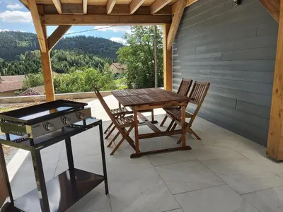 Vue générale sur la montagne ou vue sur la montagne depuis l'appartement