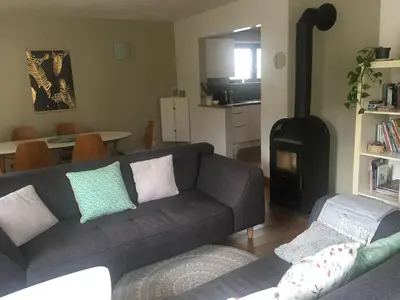 Coin salon dans l'établissement Maison de village près de Colmar de 90 m2