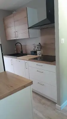 Cuisine ou kitchenette dans l'établissement Appartement osca des brimbelles