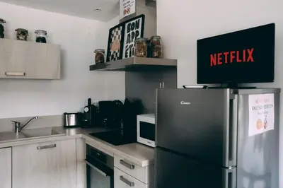 Cuisine ou kitchenette dans l'établissement Gîte à la ferme