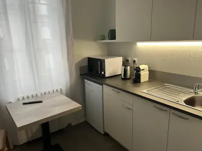 Cuisine ou kitchenette dans l'établissement Salutho
