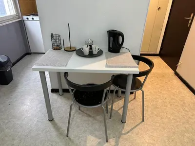 Cuisine ou kitchenette dans l'établissement Magnifique studio avec Netflix