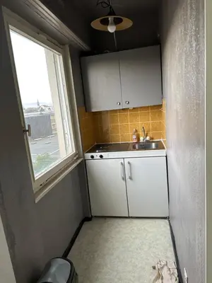 Cuisine ou kitchenette dans l'établissement Magnifique studio avec Netflix
