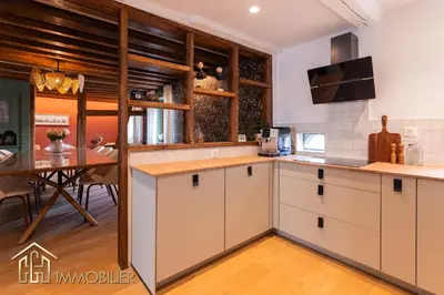 Cuisine ou kitchenette dans l'établissement Chez Hansi & Emmy - Gueberschwihr