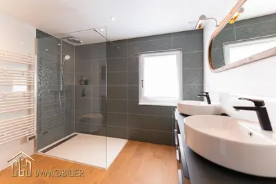 Salle de bains dans l'établissement Chez Hansi & Emmy - Gueberschwihr