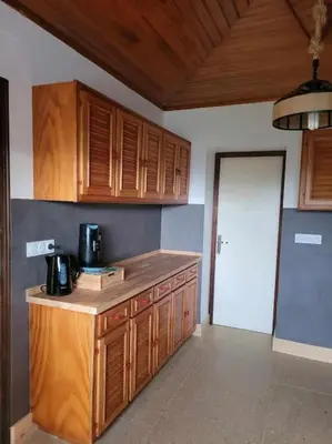 Cuisine ou kitchenette dans l'établissement Gîte 