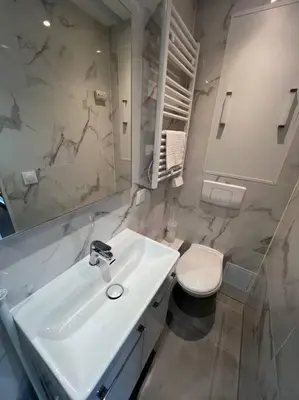 Salle de bains dans l'établissement Esprit Italie, joli studio au coeur de Mulhouse